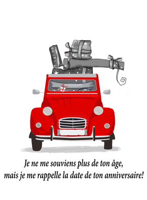Carte anniversaire Joyeux anniversaire en 2cv